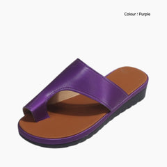 Purple Slip-On, Orthopedic Sandals : Flat Sandals for Women : Nuu - 0541NuF