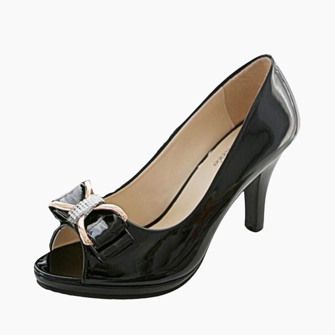 Black Peep-Toe, Handmade : Wedding Heels : Piari - 0544PiF
