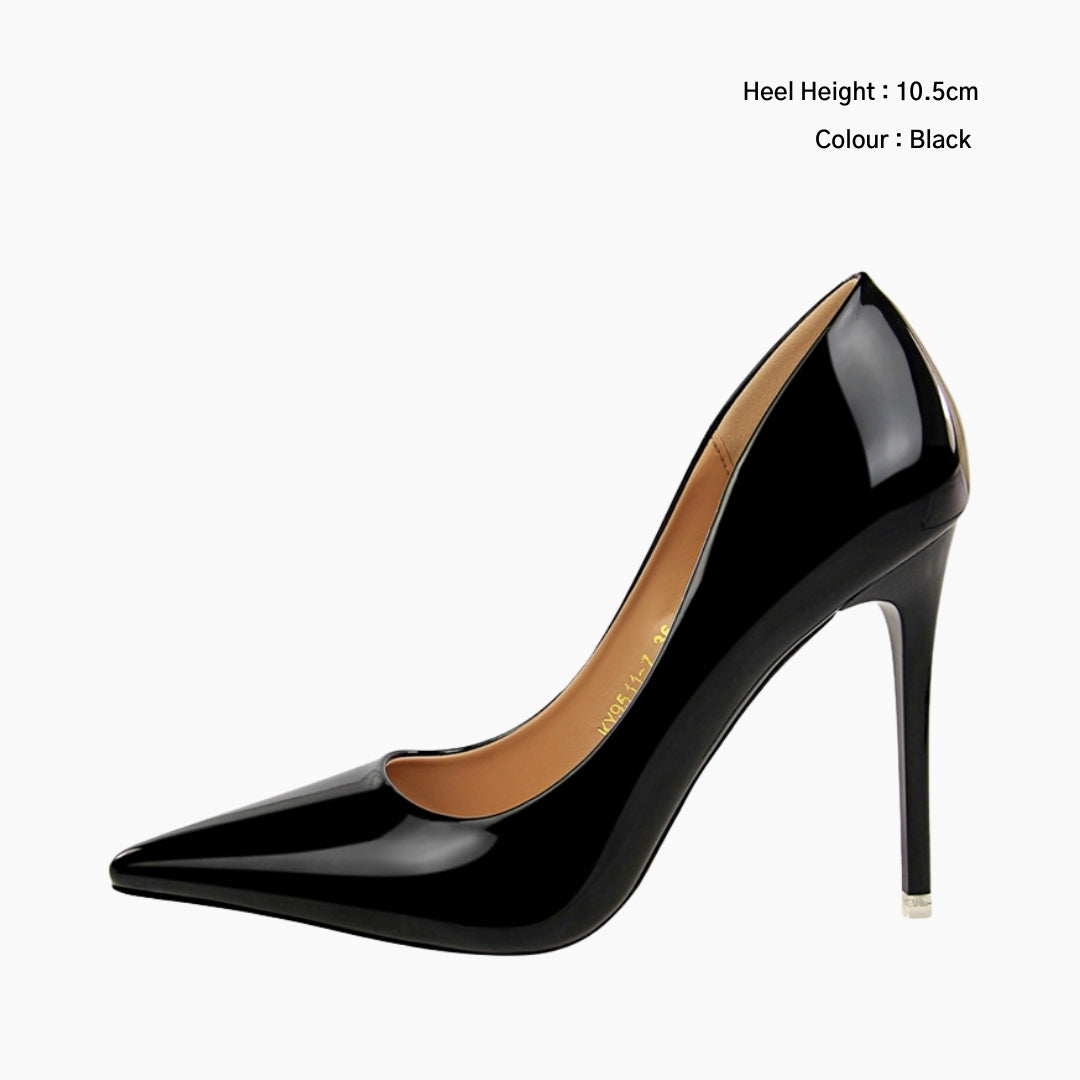 Black Thin Heels, Handmade : Wedding Heels : Piari - 0547PiF