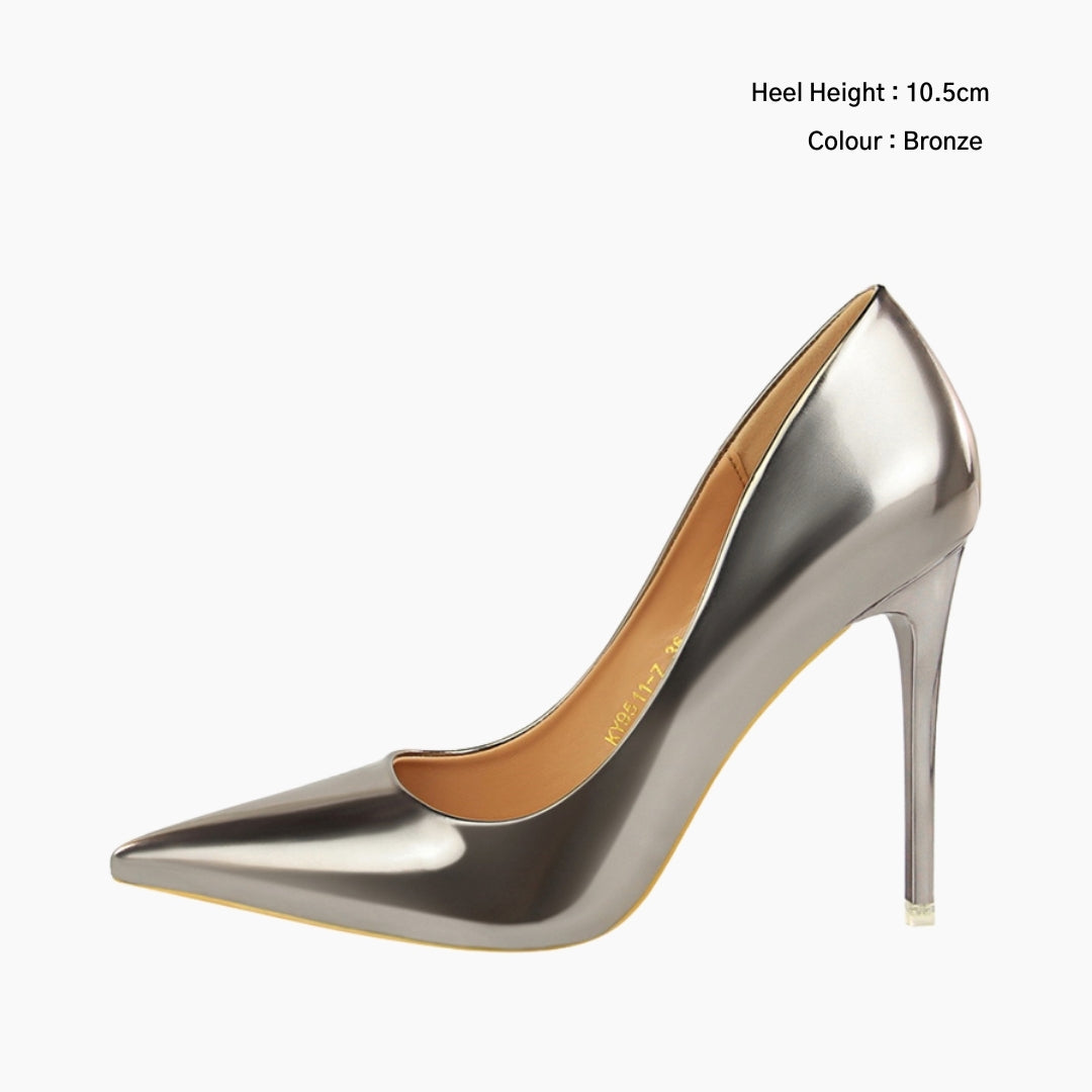Bronze Thin Heels, Handmade : Wedding Heels : Piari - 0547PiF
