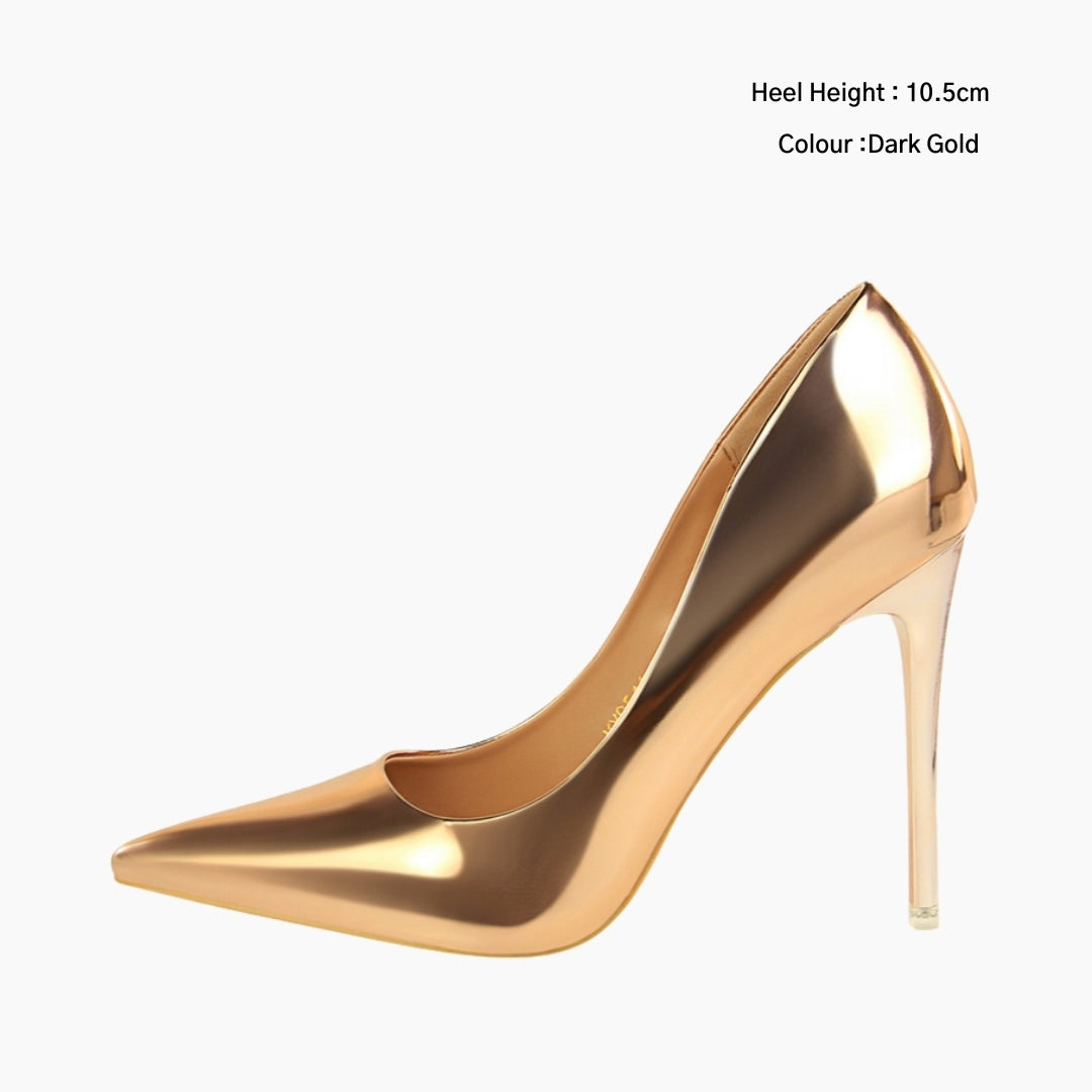 Dark Gold Thin Heels, Handmade : Wedding Heels : Piari - 0547PiF