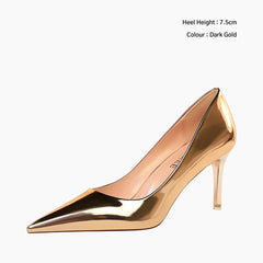 Dark Gold Thin Heels, Handmade : Wedding Heels : Piari - 0547PiF