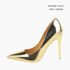 Light Gold Thin Heels, Handmade : Wedding Heels : Piari - 0547PiF