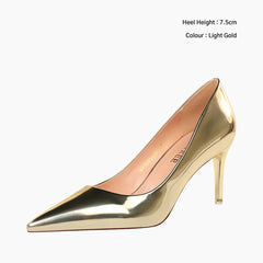 Light Gold Thin Heels, Handmade : Wedding Heels : Piari - 0547PiF