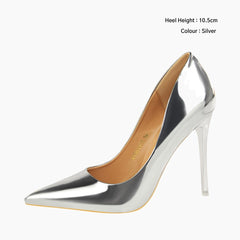 Silver Thin Heels, Handmade : Wedding Heels : Piari - 0547PiF