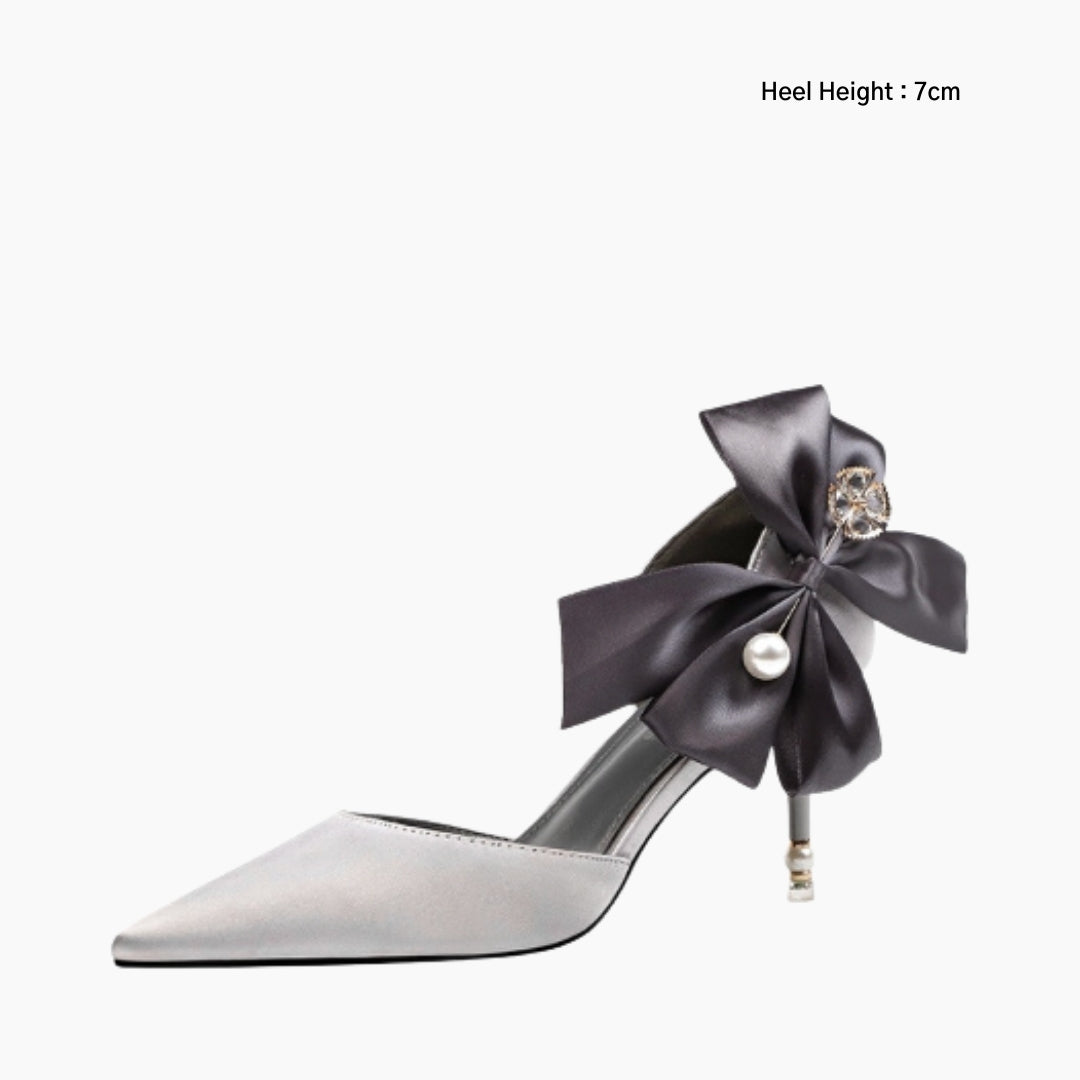 Silver Thin Heels, Handmade : Wedding Heels : Piari - 0548PiF