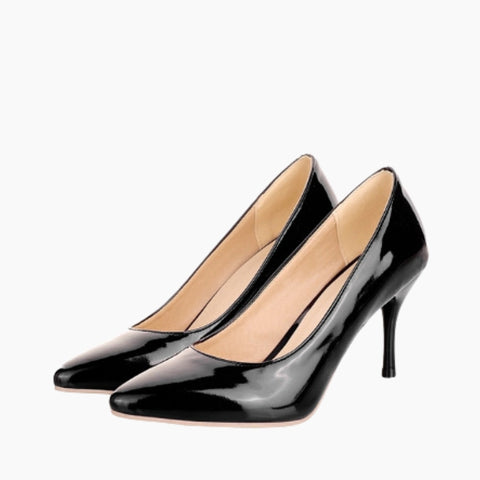 Black Slip-On, Pointed Toe : Wedding Heels : Piari - 0549PiF