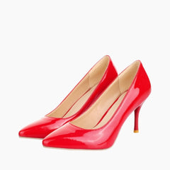 Red Slip-On, Pointed Toe : Wedding Heels : Piari - 0549PiF
