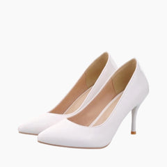 White Slip-On, Pointed Toe : Wedding Heels : Piari - 0549PiF