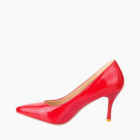 Red Slip-On, Pointed Toe : Wedding Heels : Piari - 0549PiF