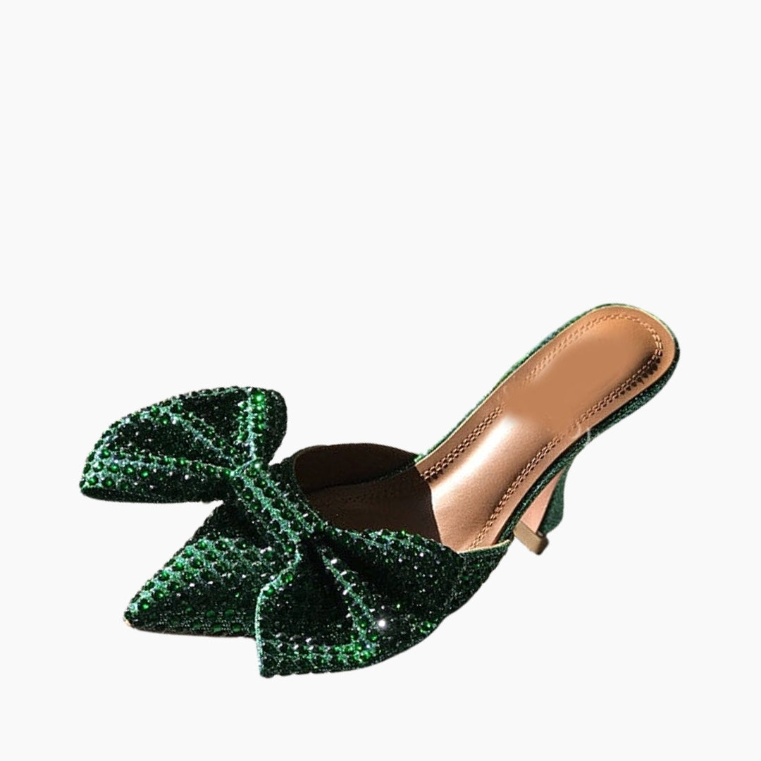 Green Slip-On : Wedding Heels : Piari - 0556PiF