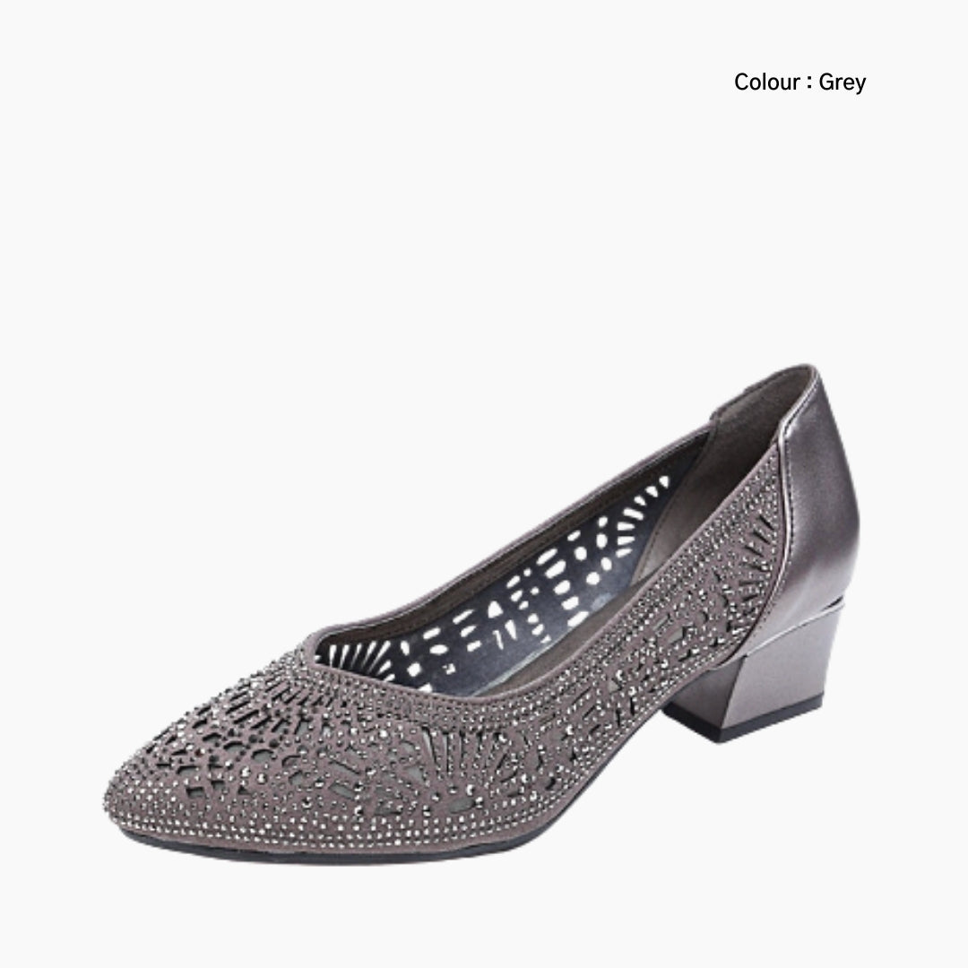 Buy SCENTRA Grey Colour Block Heel Solid Heels Online