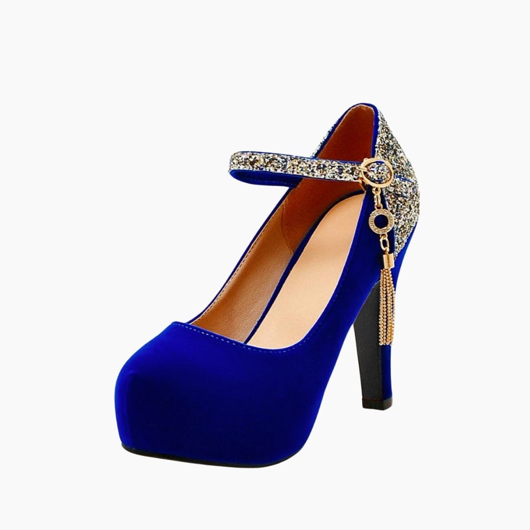 Blue Spike Heels, Butterfly Knot : Wedding Heels : Piari - 0561PiF