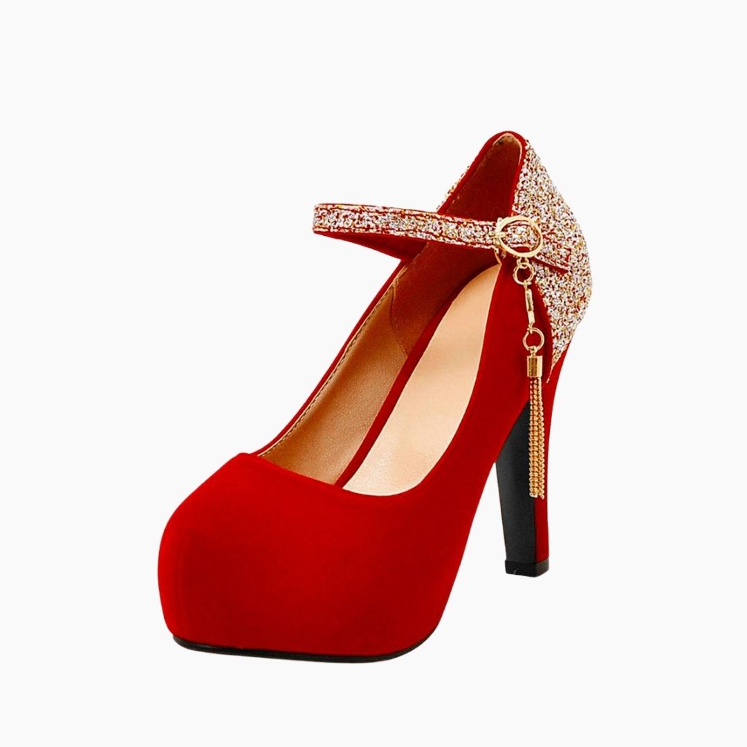 Red Spike Heels, Butterfly Knot : Wedding Heels : Piari - 0561PiF