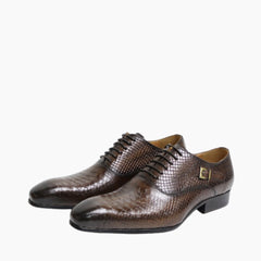 Brown Pointed-Toe, Lace-Up : Oxford Shoes for Men : Purakha - 0563PuM
