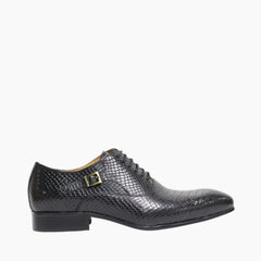 Black Pointed-Toe, Lace-Up : Oxford Shoes for Men : Purakha - 0563PuM