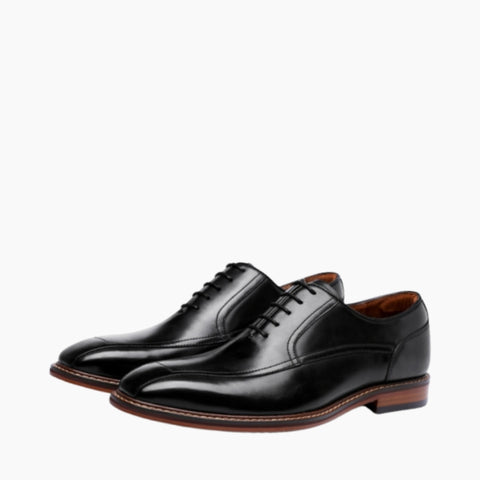 Black Round-Toe, Lace-Up: Oxford Shoes for Men : Purakha - 0567PuM