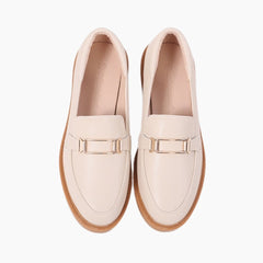 Beige Slip-On, Round-Toe : Flat Shoes for Women : Sahi - 0585SaF
