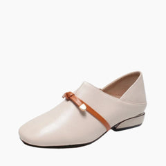 Beige Slip-On , Round-Toe : Flat Shoes for Women : Sahi - 0586SaF