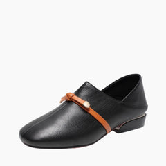 Black Slip-On , Round-Toe : Flat Shoes for Women : Sahi - 0586SaF
