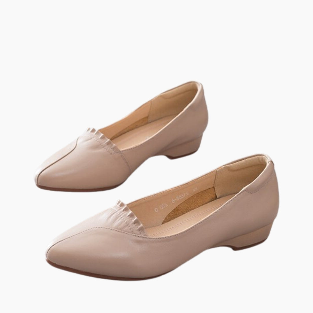 Beige Handmade, Round-Toe : Flat Shoes for Women : Sahi - 0587SaF