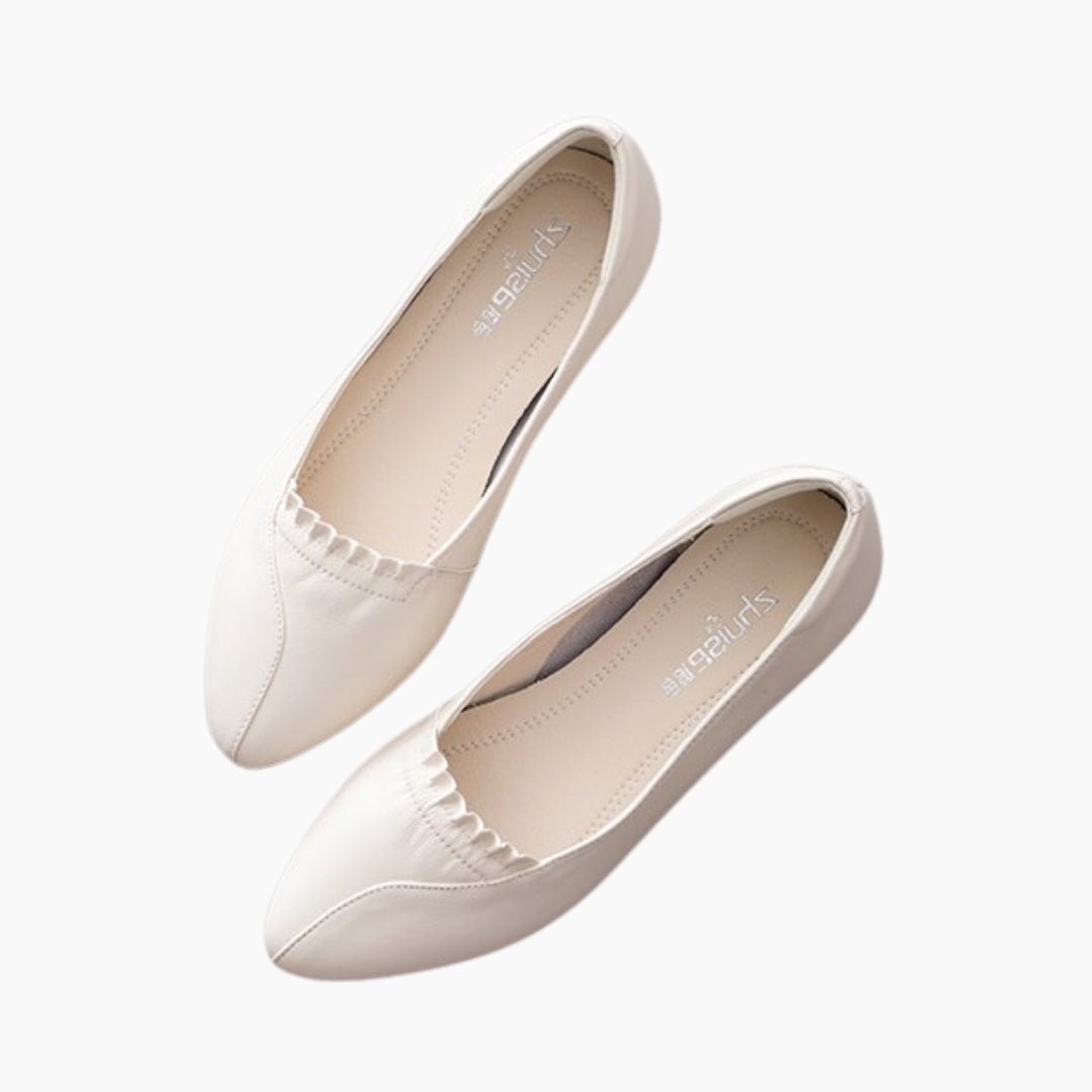 White Handmade, Round-Toe : Flat Shoes for Women : Sahi - 0587SaF