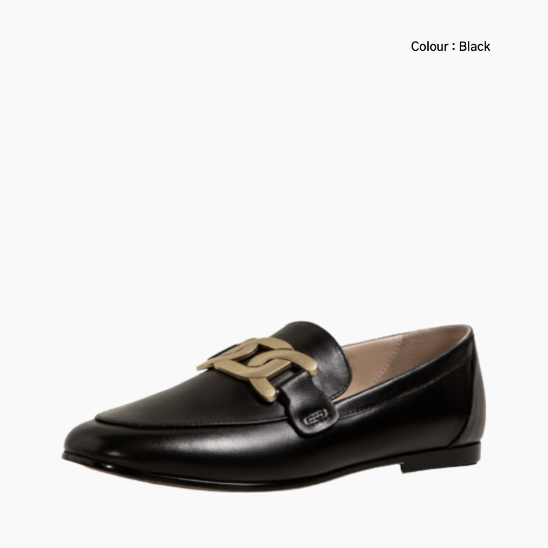 Black Slip-On, Round-Toe : Flat Shoes for Women : Sahi - 0588SaF