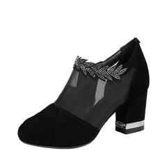 Black Square Heel, Handmade : Comfortable Heels : Saukhe - 0594SkF