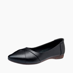 Black Round Toe, Breathable : Comfortable Flats : Suhele - 0601SuF