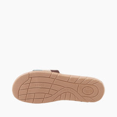 Beige Slip-On, Round-Toe: Outdoor Slippers for Men:  Sigara - 0602SiM