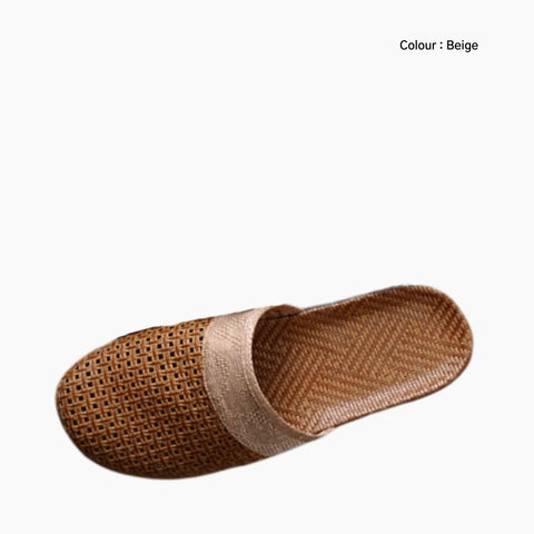 Beige Slip-On, Round-Toe: Outdoor Slippers for Men:  Sigara - 0603SiM