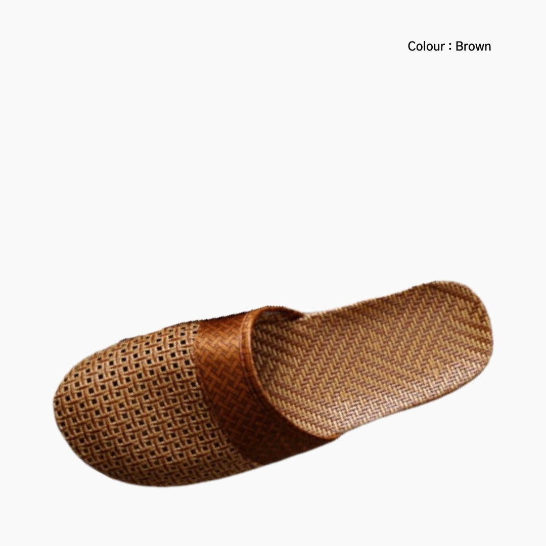 Brown Slip-On, Round-Toe: Outdoor Slippers for Men:  Sigara - 0603SiM