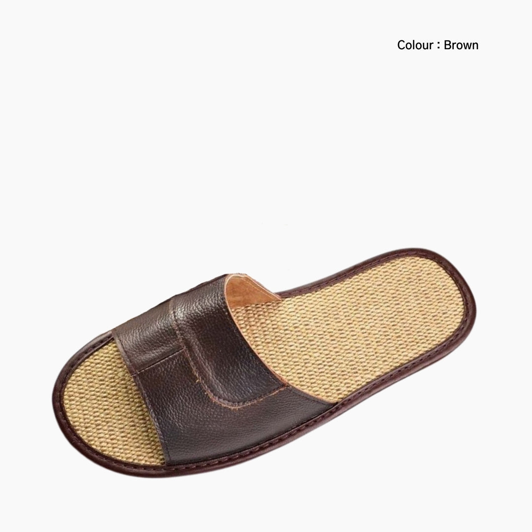 Brown Slip-On, Round-Toe: Outdoor Slippers for Men:  Sigara - 0604SiM