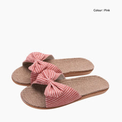 Pink Slip-On, Round-Toe: Outdoor Slippers for Women:  Sigara - 0611SiF
