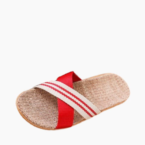 Red Slip-On, Round-Toe: Outdoor Slippers for Women:  Sigara - 0613SiF