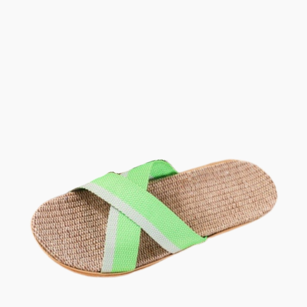 Green Slip-On, Round-Toe: Outdoor Slippers for Women:  Sigara - 0614SiF