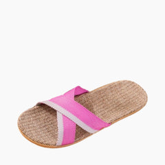 Pink Slip-On, Round-Toe: Outdoor Slippers for Women:  Sigara - 0614SiF