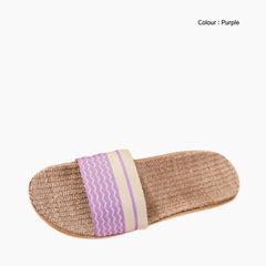 Purple Slip-On, Round-Toe: Outdoor Slippers for Women:  Sigara - 0615SiF