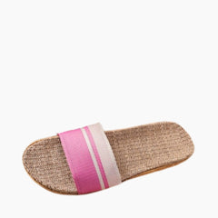 Pink Slip-On, Round-Toe: Outdoor Slippers for Women:  Sigara - 0616SiF