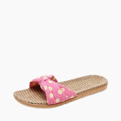 Pink & Yellow Slip-On, Round-Toe: Outdoor Slippers for Women:  Sigara - 0617SiF