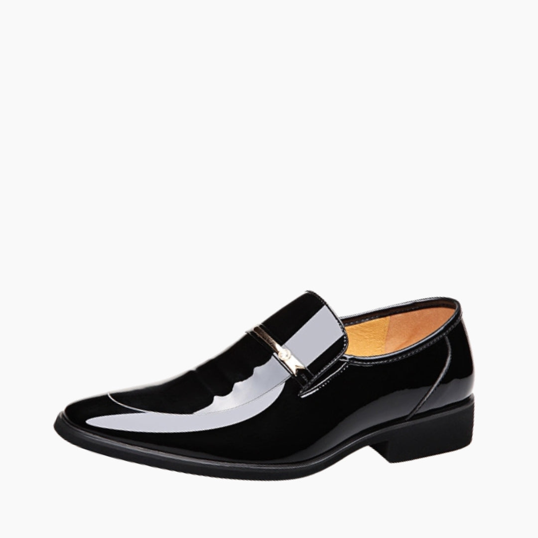 Black Pointed-Toe, Slip-On : Men's Wedding Shoes : Viah - 0621ViM