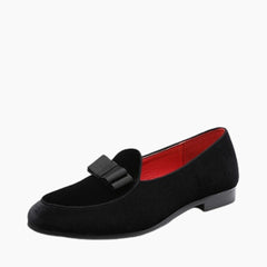 Black Pointed-Toe, Slip-On : Men's Wedding Shoes : Viah - 0624ViM