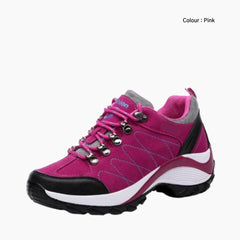 Pink Waterproof, Height Increasing : Walking Shoes for Women : Turhia - 0630TuF