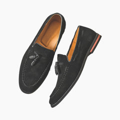 Black Breathable, Slip-On : Smart Casual Shoes for Men : Teja - 0635TeM