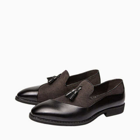 Black Pointed-Toe, Slip-On : Smart Casual Shoes for Men : Teja - 0638TeM