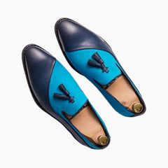 Blue Pointed-Toe, Slip-On : Smart Casual Shoes for Men : Teja - 0638TeM