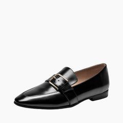 Black  Handmade, Non-Slip Rubber Sole : Smart Casual Shoes for Women : Teja - 0654TeF