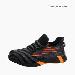 Black & Orange Anti-Smashing, Stab Proof : Safety Shoes for Men : Rakhia - 0658RaM