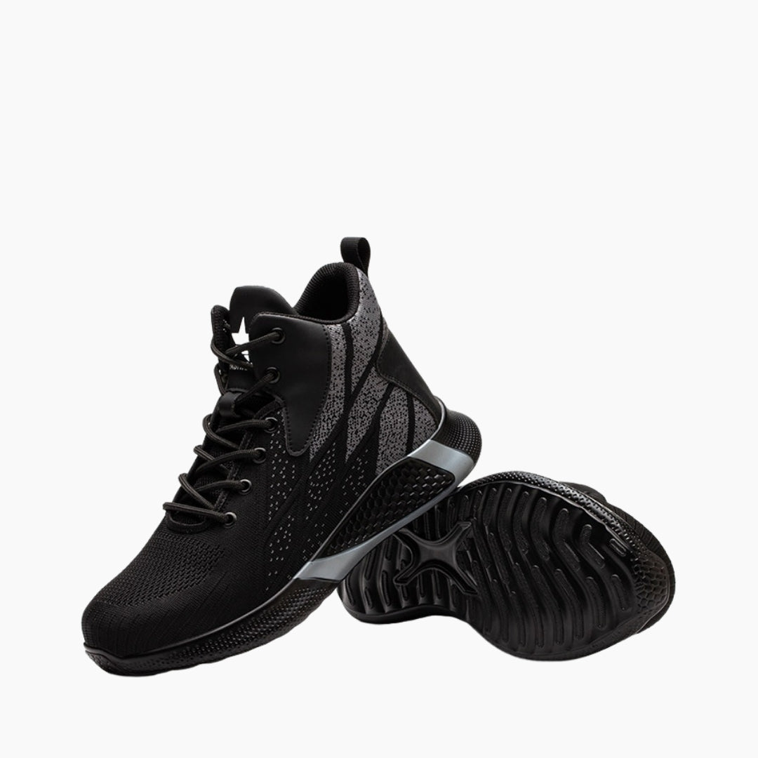 Black Anti Puncture, Non-Slip Rubber sole : Safety Shoes for Men : Rakhia - 0663RaM