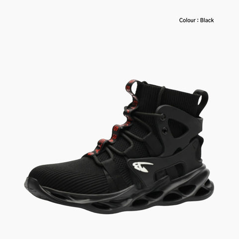 Black Puncture Proof, Non-Slip Sole : Safety Shoes for Men : Rakhia - 0664RaM